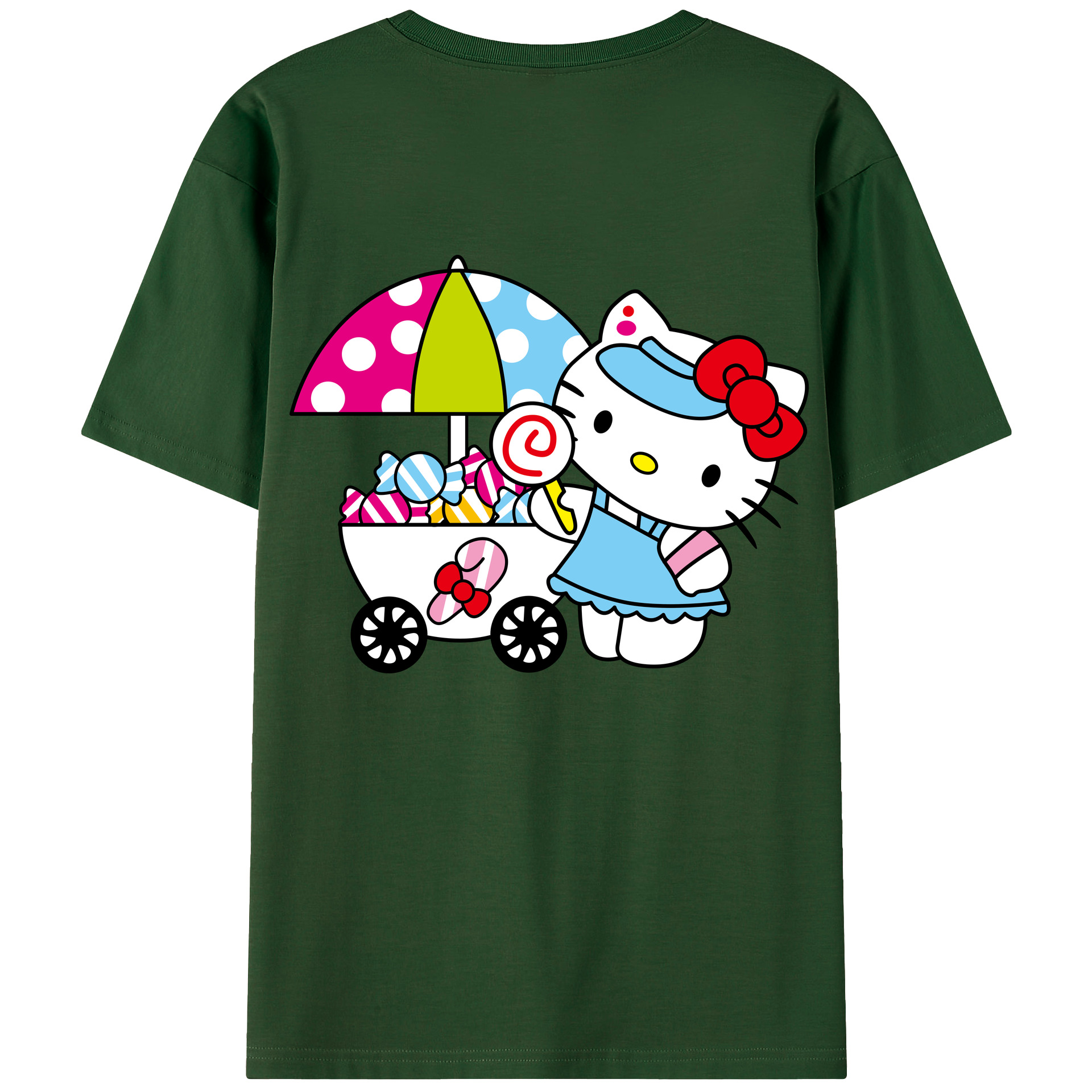（画像用） Hello Kitty ハローキティ 綿100％半袖Tシャツ（背面プリント）